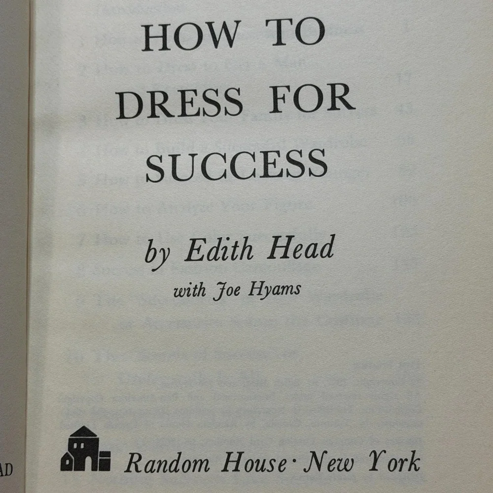 Vintage 1967 Edith Head How to Dress for Success 1st Printing HC DJ Fashion